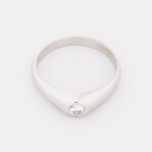 Anillo solitario de oro blanco de 18K - Imagen 2