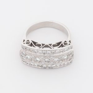 Anillo placa de oro blanco de 18K - Imagen 2