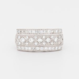 Anillo placa de oro blanco de 18K - Imagen 1