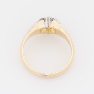 Anillo solitario de oro bicolor 18K - Imagen 3