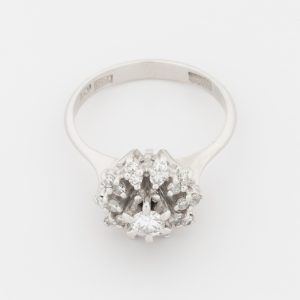 Anillo roseta de oro blanco de 18K - Imagen 2