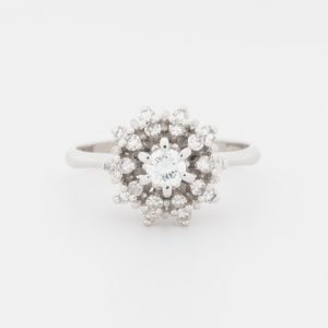 Anillo roseta de oro blanco de 18K - Imagen 1