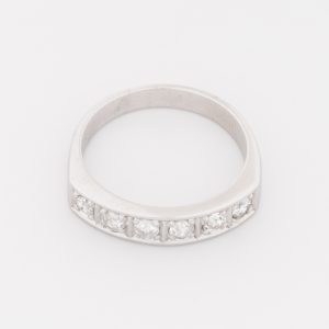 Anillo cintillo de oro blanco de 18K - Imagen 2