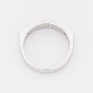 Anillo cintillo de oro blanco de 18K - Imagen 3