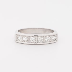 Anillo cintillo de oro blanco de 18K - Imagen 1