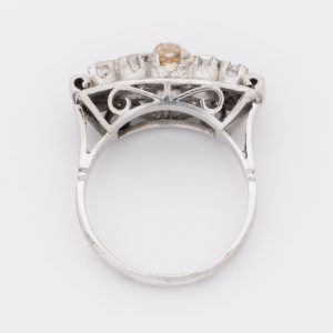 Anillo antiguo de oro blanco de 18K - Imagen 3