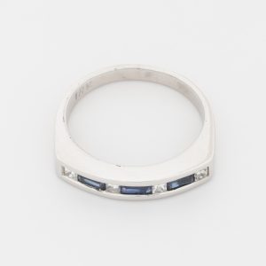 Anillo cintillo de oro blanco de 18K - Imagen 3