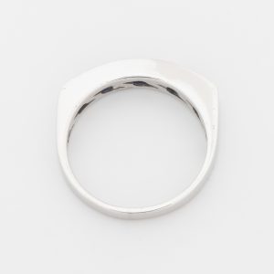 Anillo cintillo de oro blanco de 18K - Imagen 2