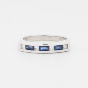 Anillo cintillo de oro blanco de 18K - Imagen 1