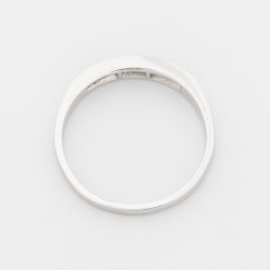 Anillo medio cintillo de oro blanco de 18K - Imagen 3