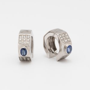 Argollas hexagonales de oro blanco de 18K - Imagen 1