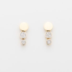 Aros de oro bicolor amarillo y blanco de 18K - Imagen 1