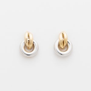 Aros de oro amarillo y blanco de 18K - Imagen 1