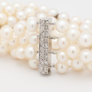 Antigua pulsera de perlas de 4 corridas - Imagen 2