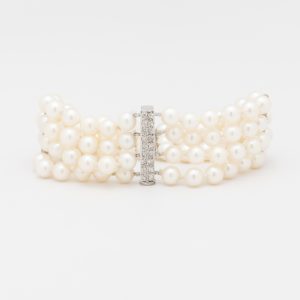 Antigua pulsera de perlas de 4 corridas - Imagen 1