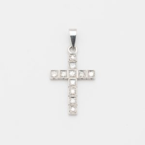 Cruz de oro blanco de 18K - Imagen 1