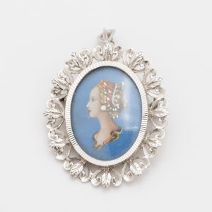 Colgante y broche de oro blanco de 18K - Imagen 1