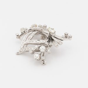 Broche antiguo de oro blanco de 18K - Imagen 2