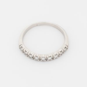 Anillo cintillo de oro blanco de 18K - Imagen 2