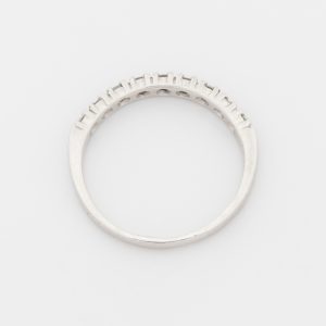 Anillo cintillo de oro blanco de 18K - Imagen 3