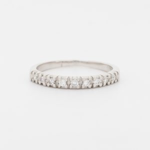 Anillo cintillo de oro blanco de 18K - Imagen 1