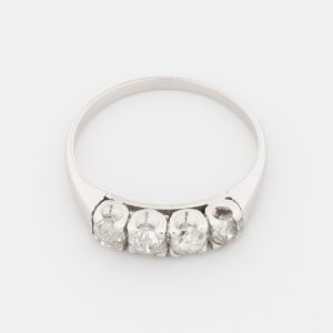 Anillo cintillo de oro blanco de 18K - Imagen 2