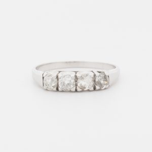 Anillo cintillo de oro blanco de 18K - Imagen 1