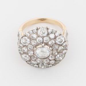 Anillo antiguo Victoriano de oro blanco de 14K - Imagen 2