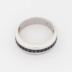 Anillo cintillo de oro blanco de 18K - Imagen 3