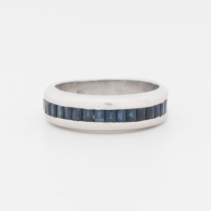 Anillo cintillo de oro blanco de 18K - Imagen 1