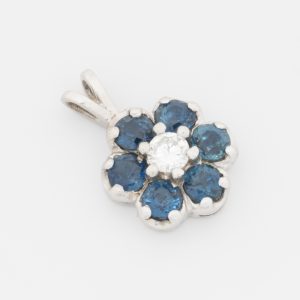 Colgante de flor de oro blanco de 18K - Imagen 2