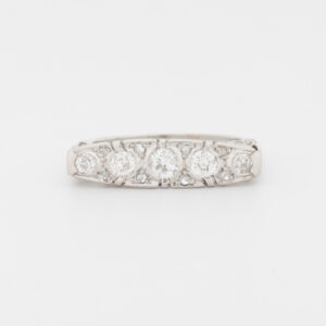 Anillo compromiso inglés de platino - Imagen 1