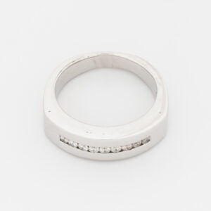 Anillo cintillo de oro blanco de 18K - Imagen 2