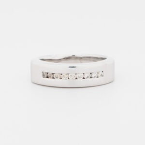 Anillo cintillo de oro blanco de 18K - Imagen 1