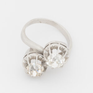 Anillo Tu y Yo de platino - Imagen 2