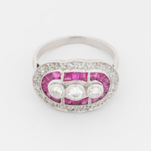 Anillo placa de oro blanco de 18K - Imagen 2