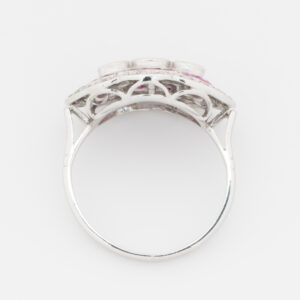 Anillo placa de oro blanco de 18K - Imagen 3