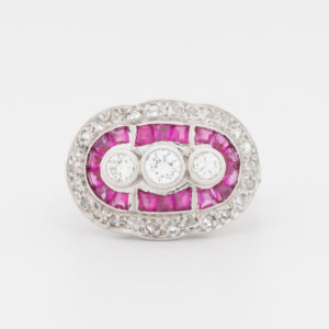 Anillo placa de oro blanco de 18K - Imagen 1